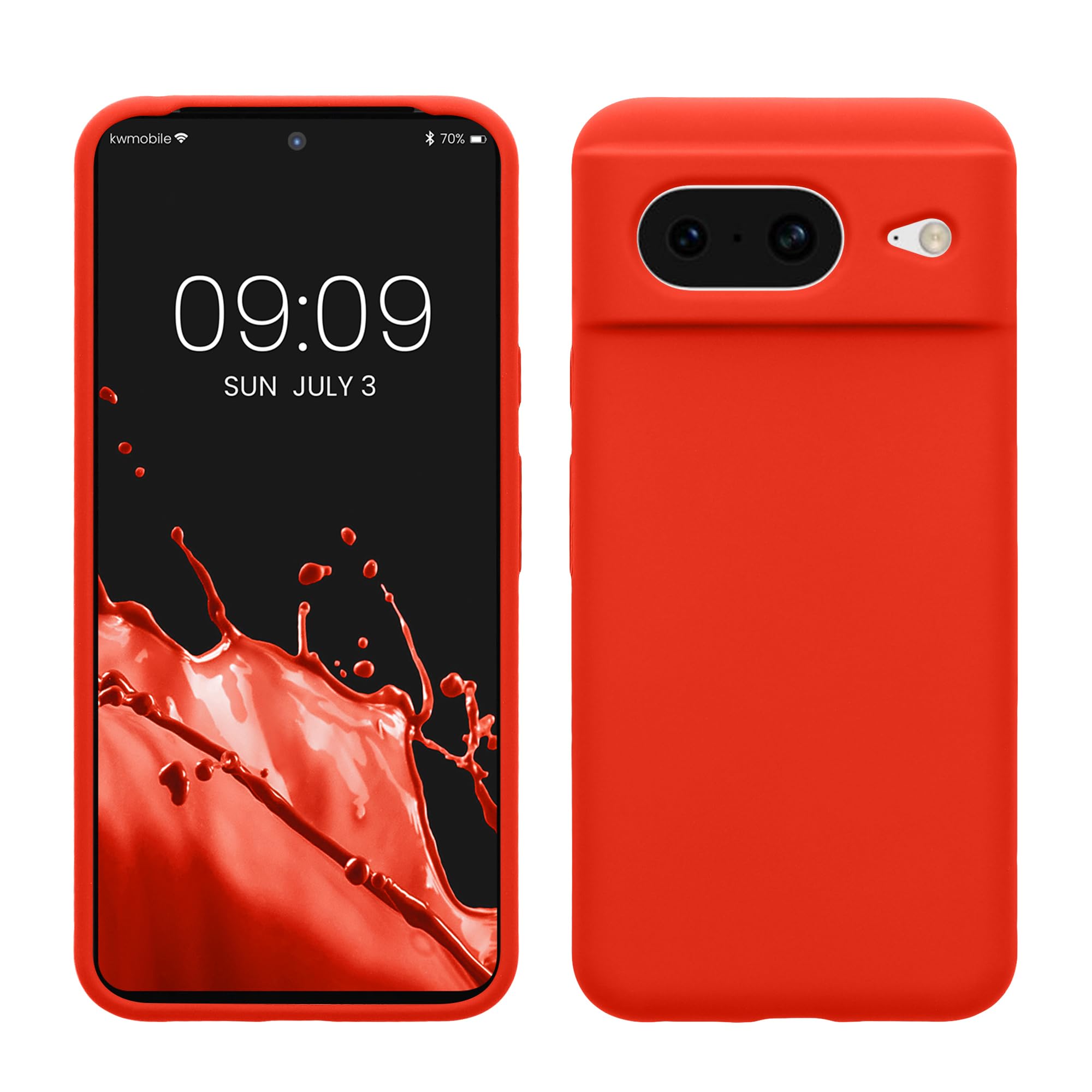 kwmobile Case Compatible with Google Pixel 8 Case - TPU Silicone Phone Cover with Soft Finish - Tangerine Orange โ image 1