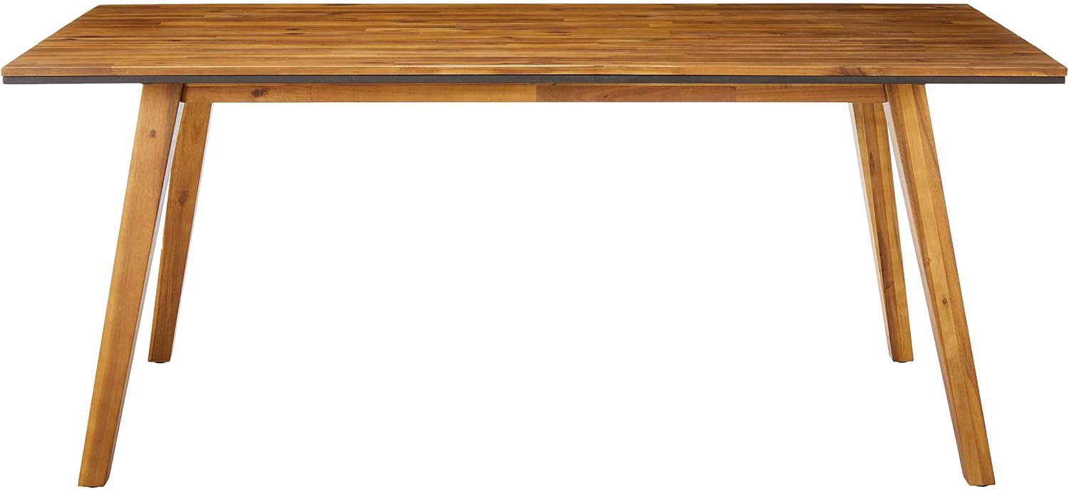 Christopher Knight Home Paul Outdoor 71" Acacia Wood Dining Table, Teak Finish, Rustic Metal : Garden & Outdoor