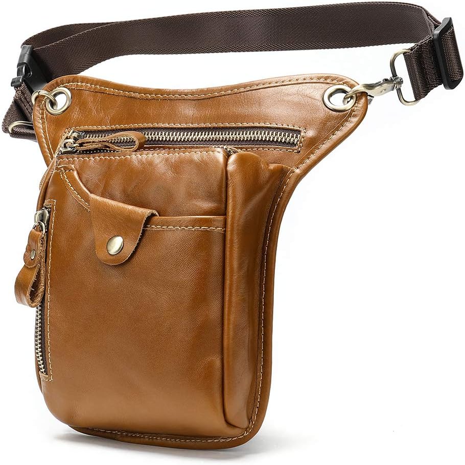 Multifunctional Tactical DropLeg Arm Bag, Leather Anti-fall Leg Bag, Men and Women Motorcycle Bike Outdoor Sports Hiking Camping Multipurpose Thigh Waist Bag