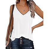 Zeagoo Womens V Neck Camisole Tank Top Strap Sleeveless T Shirt Casual Loose Vest Blouse - S-XXL