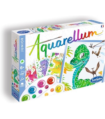 SentoSphere Aquarellum Junior: Ninfas – Kit De Pintura De Acuarela Para Niños, 4 Láminas De Hadas, Técnica De Cera Invisible, Resultados Profesionales, +7 Años
