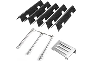 MOASKER 7636 Flavorizer Bars, 69787 Burner Tube & 67060 Heat Deflector Grill Replacement Parts Kit for Weber Spirit II 300 Series (with "Up Front" Controls), II E310 S310 E320 S320, for Weber Spirit 2 Parts