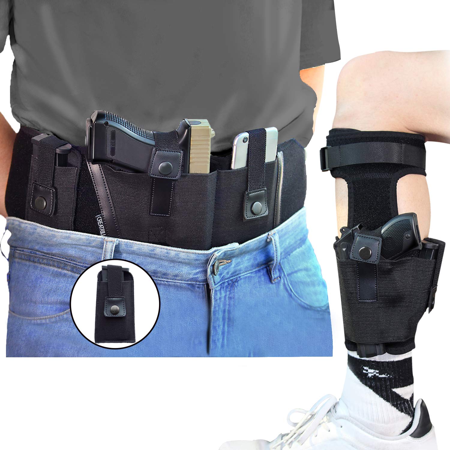 Buy CREATRILL Bundle of Belly Band + Ankle Holster + Mag Pouch