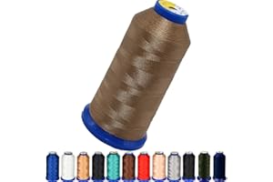 PESTOR Heavy Duty Thread 1800 Yards Size T70#69 210D/3 All Purpose High Strength Polyester Sewing Thread for Weaves, Upholstery, Jeans and Weaving Hair, Drapery, Beading, Purses, Leather (Dark Khaki)