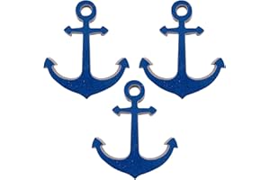 MERIDIAN TILE PRODUCTS Aquatic Custom Tile Porcelain Swimming Pool Glitter Anchors Step Marker Mosaic (3" x 3.5" - Blue) (3 Pack)