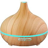 VicTsing 300ml Cool Mist Humidifier Ultrasonic Aroma Essential Oil Diffuser for Office Home Bedroom Living Room Study Yoga Spa - Wood Grain