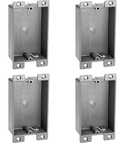 YQSIYU 3-Pack Plastic Shallow Outlet Box – 1 Gang, 8 Cu In, ETL Listed, Old Work Electrical Box For Thin Walls (Blue)