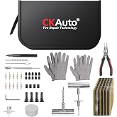 CKAuto Tire Plug Repair Kit, Heavy Duty Car Emergency Tool Kit for Flat Tire Puncture Repair, 80 Pcs Value Pack, Tire Patch K