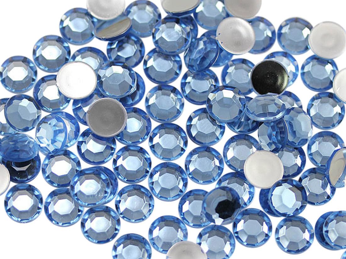 Allstarco 1000PCS 4.5-5mm SS20 Blue Sapphire Lite .LS Acrylic Flat Back Rhinestones for Jewelry Making and Face Painting Card Making Embelishments Plastic Crafts Gems — image 1