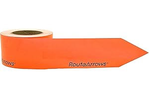 RouteArrows 250 Pack ($.40/Arrow) Strong Adhesive Orange Arrow Stickers, Hi-Viz Directional Arrows Perfect for Outdoor Pavements and Most Indoor Floor Types