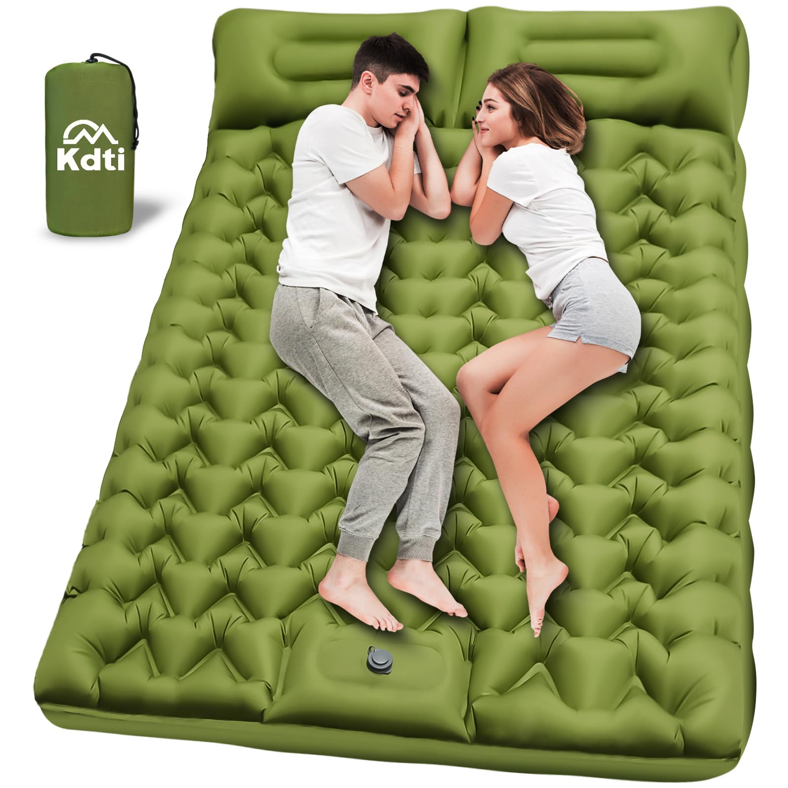 Photo 1 of Kdti Double Inflatable Sleeping Pad for 2 Person - Ultralight Air Mattress with Built-in Foot Pump, Durable Waterproof Camping Pad for Couples, Backpacking, Hiking