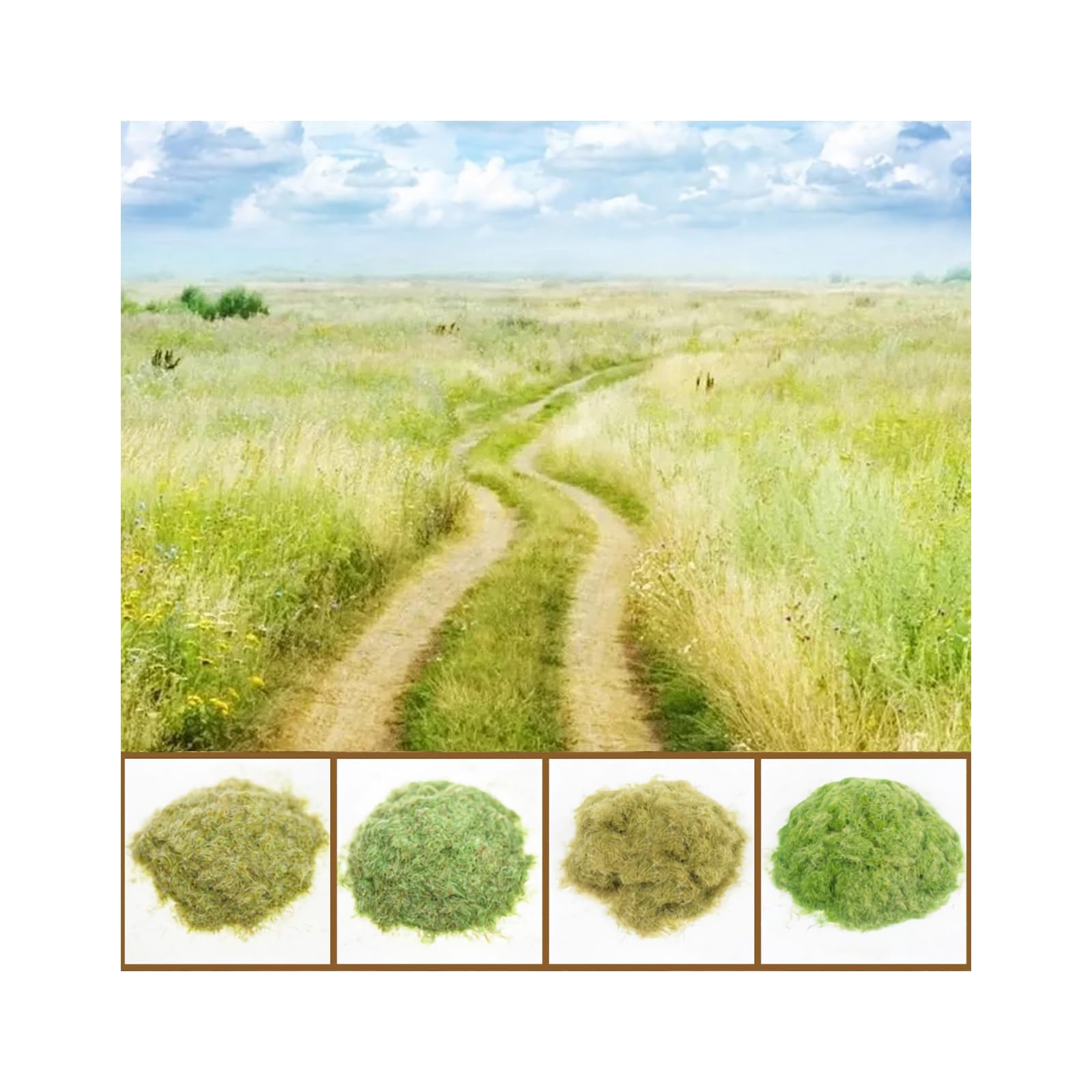 Warmtree 4Pcs Mixed Static Grass Terrain Powder 3mm Diorama Grass Model Grass Diorama Supplies Terrain Model Kit Sand Table Simulation Landscape War Game Miniatures Fairy Garden
