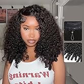 Tinashe Human Hair Wig Bob Burmese Curly Glueless Wigs Human Hair Pre Plucked Pre Cut Pre Bleached Wear And Go 6x5 HD Lace Front Closure Wigs for Black Women Side Part Natural Black Wig 20inch