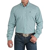 Cinch Men's Turquoise Circle Print Shirt
