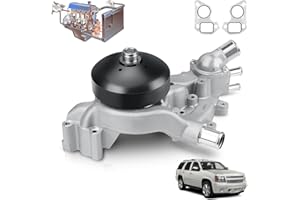 REENKEY Engine Water Pump Kit AW6009 with Gasket & Thermostat Compatible With with Chevy Silverado Express Tahoe Trailblazer Suburban, GMC Sierra Envoy Yukon Savana Forward, Buick, Cadillac, Hummer, Isuzu…