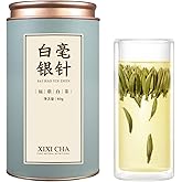 XIXICHA Silver Needle White Tea Loose Leaf Grade AAA Premium Silver Needle Tea Fuding White Tea Baihao Yinzhen Tea 80g/2.82oz 白茶 白毫银针 福鼎白茶 茶叶