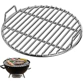 Vistnale Stainless Steel Grill Grate, 14 Inch Diameter Heavy Duty Grill Grates Replacement with Handles for Grilling, Smoking, Roasting|Grills