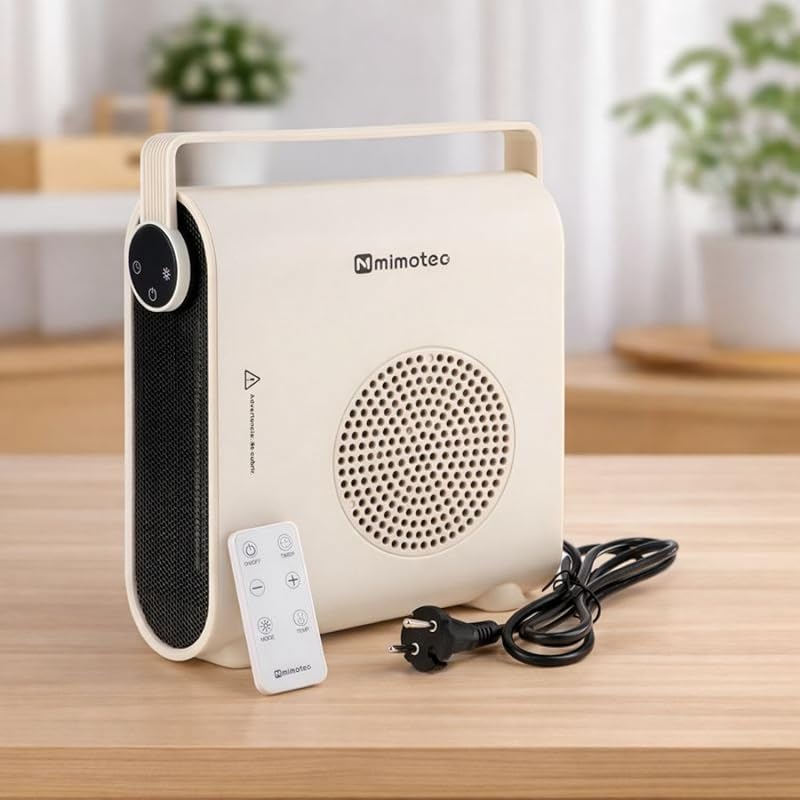 – Termoventilatore elettrico in ceramica White Hearth 2000W, silenzioso <60 dB, con telecomando, protezione contro il surriscaldamento, riscaldatore portatile per interni.
