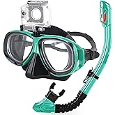Snorkeling Gear for Adults Youth, Nearsighted Anti-Fog Diving Mask & Silicone Dry Snorkel for Scuba Diving Spearfishing Freediving