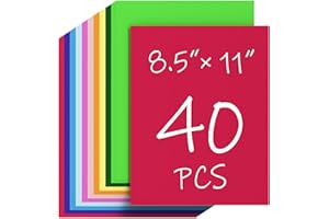 CreGear 40 Sheets Christmas Colored Cardstock Printer Paper 8.5 x 11, 10 Assorted Colors Card Stock, 180gsm/65lb Multicolor A4 Colorful Construction Paper for Crafting, DIY Card Making, Scrapbooking