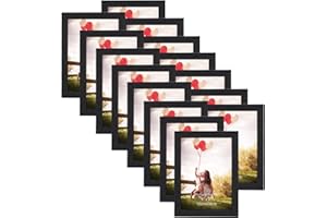 HORLIMER 5x7 Picture Frame Set of 15, Black Picture Frames Display 5 by 7 Photo for Wall or Tabletop