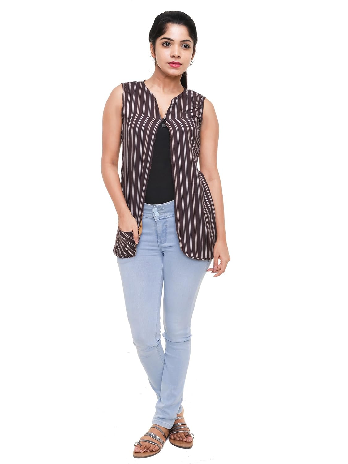twist womens printed sleeveless colourful reversible jacket, coat with contrast & free shipping