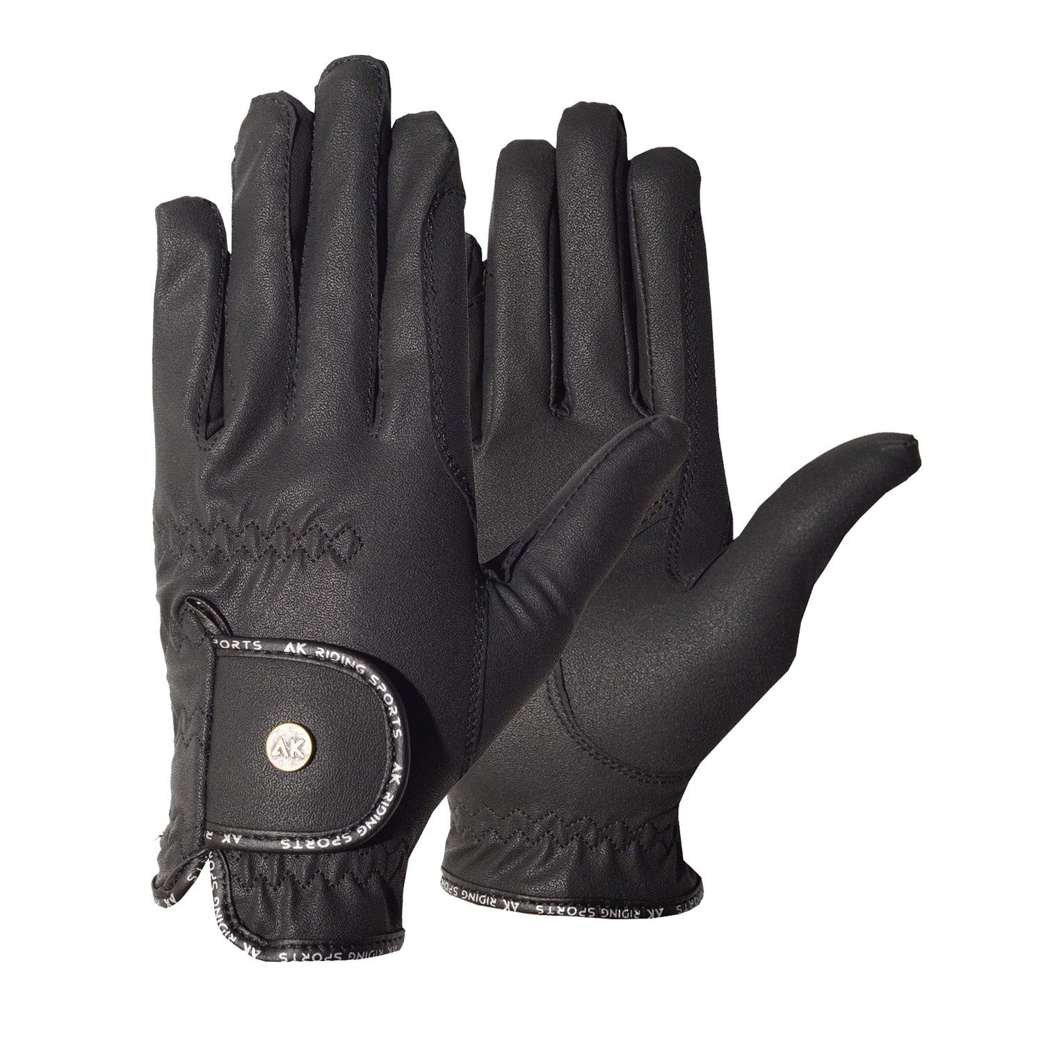AK Light Grip Horse Riding Gloves For Competition & For Dressage (Black, 2XL) — image 1