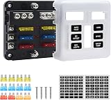 KAOLALI Fuse Box 6/12 Way with LED Indicator Damp-Proof Cover 12V Boat view 2