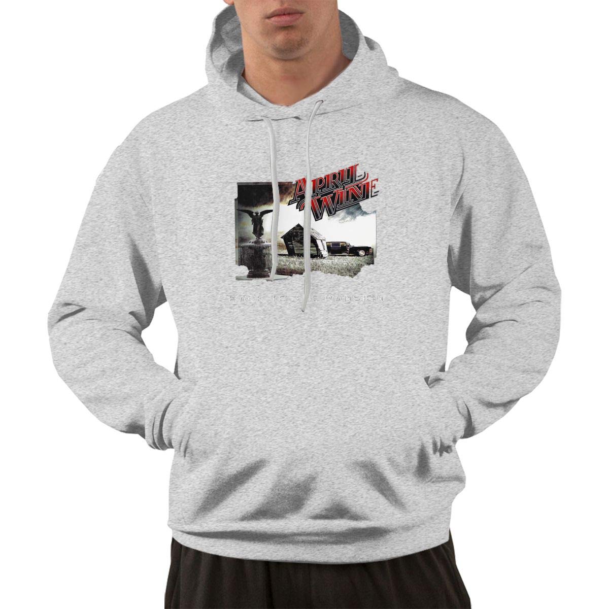 Erman Pullover Athletic Gray Print April Wine Hooded Shirts With Pocket 3