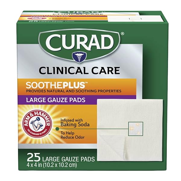 CURAD SOOTHEPLUS LARGE GAUZE PADS, WHITE, 25 COUNT (PACK OF 1)