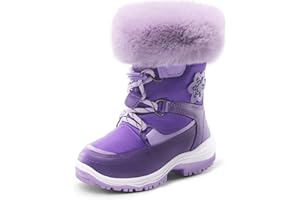 DREAM PAIRS Girls Toddler Snow Boots Slip Resistant Faux Fur Lined Mid Calf Little Kids Winter Shoes