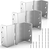 KOLET Offset Door Hinges, 4 Inches, 1/4" Radius, Brushed Nickel, 3 Packs | Heavy Duty Stainless Steel, Ball Bearing Hinges, Expandable Door Hinges, 2 Inches Widen Doorway, Smooth and Easy Installation