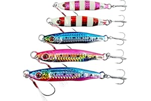XBLACK Hard Fishing Lures Jigging Bait Sinking Metal Spoons Set 5PCS with Tackle Box for Bass Pike Walleye Perch Fishing in Saltwater Freshwater, XBLACK Baits, Catch Big Fish!