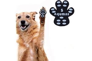 Aqumax Dog Anti Slip Paw Grips Traction Pads,Dog Feet Stickers with Stronger Adhesive,Paw Protection in Summer Hot Pavement,for Slippery Floors,Essentials for Senior Dogs,12 Sets (48 pcs) S Black