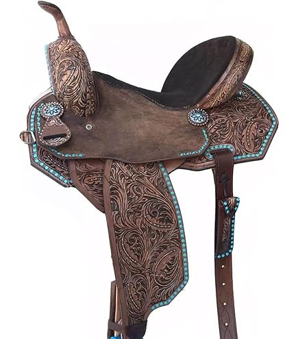 Garde-boue De Selle Western En Cuir Noir - Modèle Premium Avec Boucles Blevins - Neuf