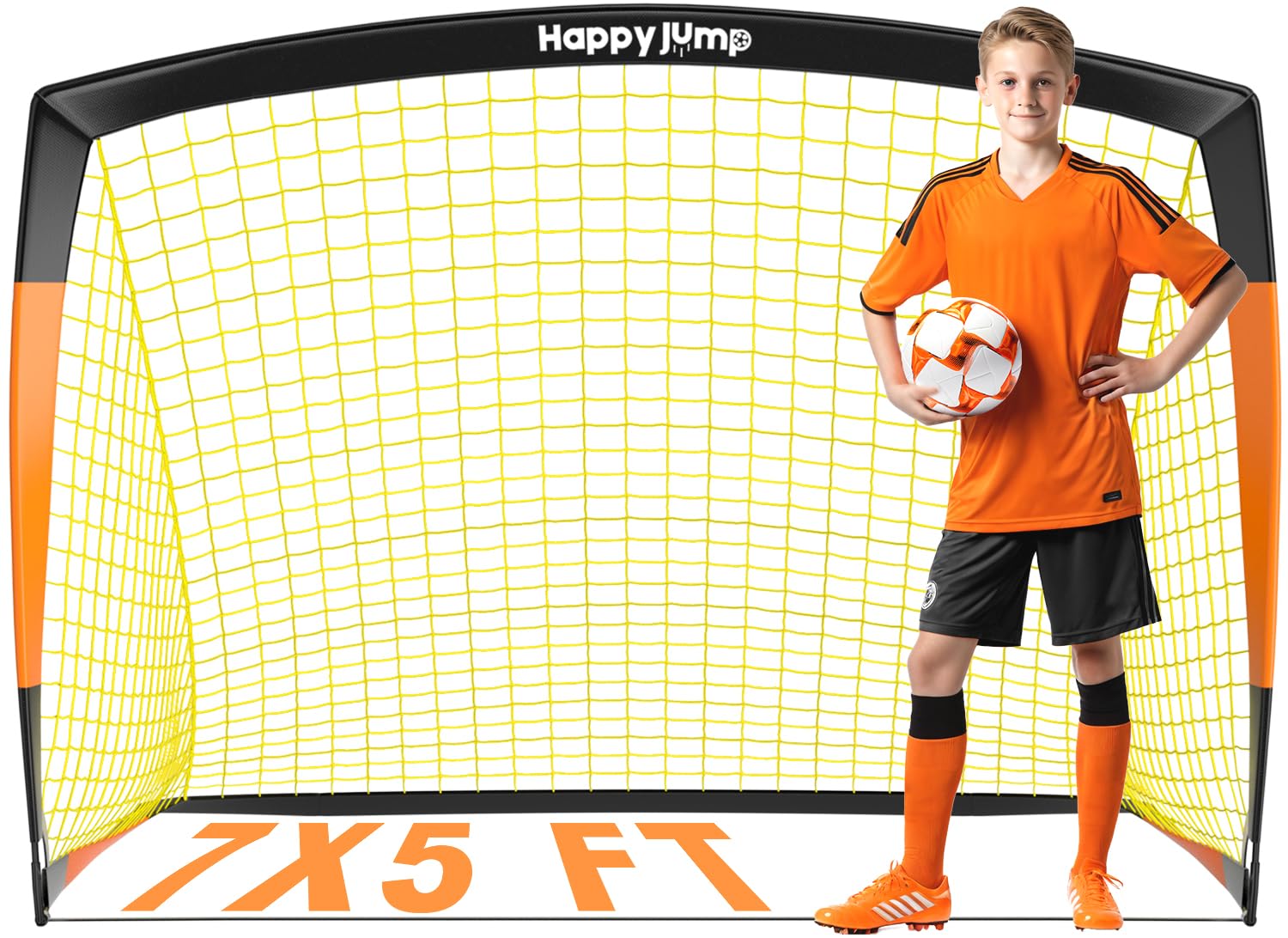 Happy Jump Soccer Goal Soccer Net for Kids Backyard 7x5 FT, 1 Pack Image