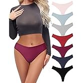 Womens Thongs Underwear Cotton Sexy Low Rise Hipster Panties Breathable Women Underwear 7 Pack