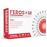 Ferosom Forte LCE Liposomal Iron Capsules – 30mg Elemental Iron with Vitamin C – Gentle Supplement for Women and Men – Easy-to-Swallow Vegan Capsules, 30 Count