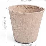 Cymax 100pk 8cm Round Biodegradable Fibre Seedling Pots & 100 Plant Labels view 2