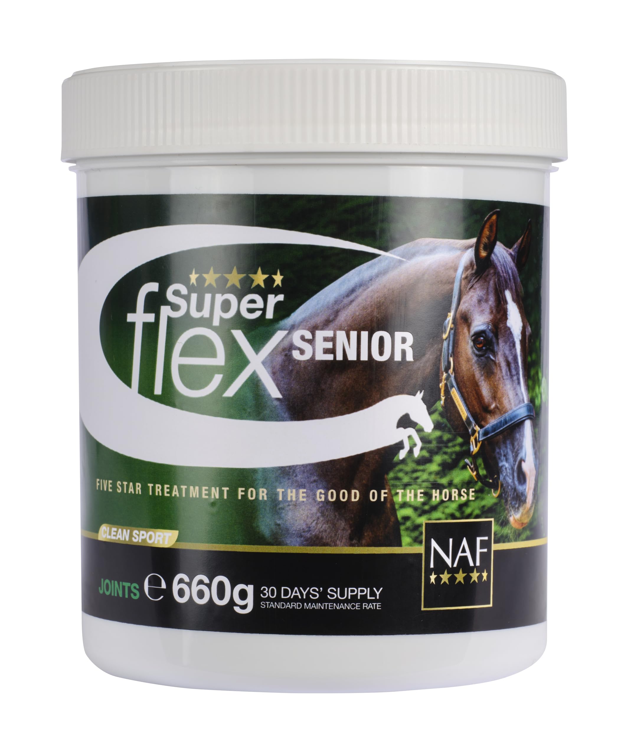 NAF Five Star Superflex Senior 660g – Joint Support Supplement for Hard Working & Older Horses – Glucosamine, MSM, Chondroitin & Omega-3 – Promotes Mobility, Flexibility & Comfort