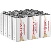 Tenergy 6LR61 9V Alkaline Battery, Non-Rechargeable Battery for Smoke Alarms, Guitar Pickups, Microphones and More, 12 Pack