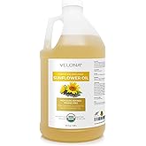 velona USDA Organic Sunflower Oil - 64 fl oz, Refined, High Oleic | Hexane-Free Multi-Purpose Oil for Cooking, Cosmetics &amp; Personal Care