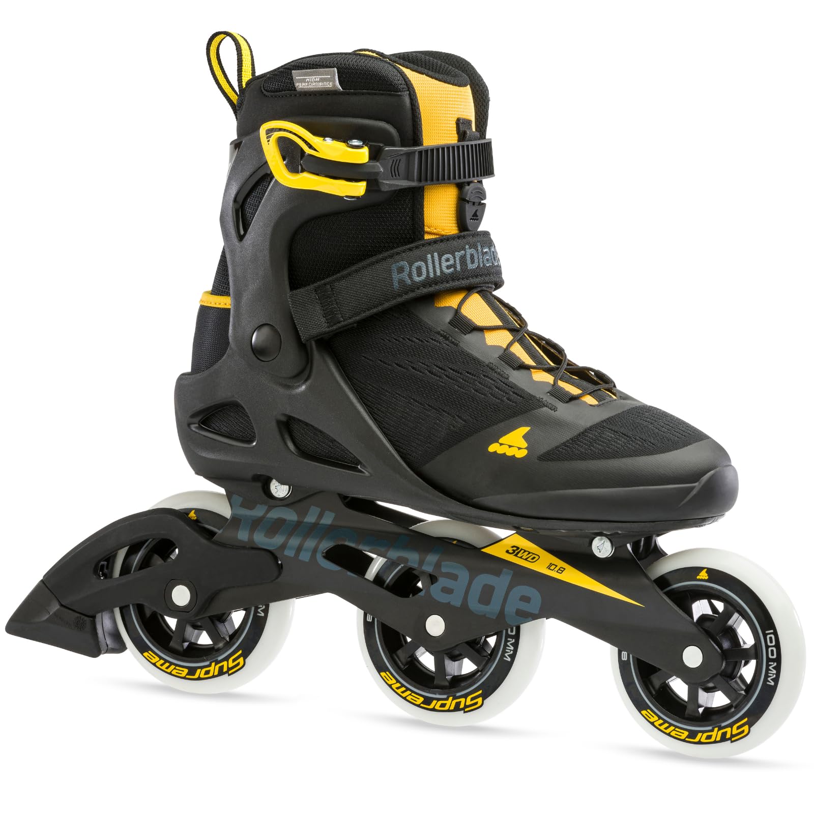 Rollerblade Men's Macroblade 100 3Wd Inline Skates, Black/Saffron Yellow, 270