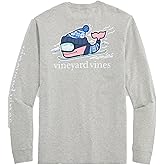 Vineyard Vines Mens Downhill Ski Whale Long-Sleeve Pocket Tee