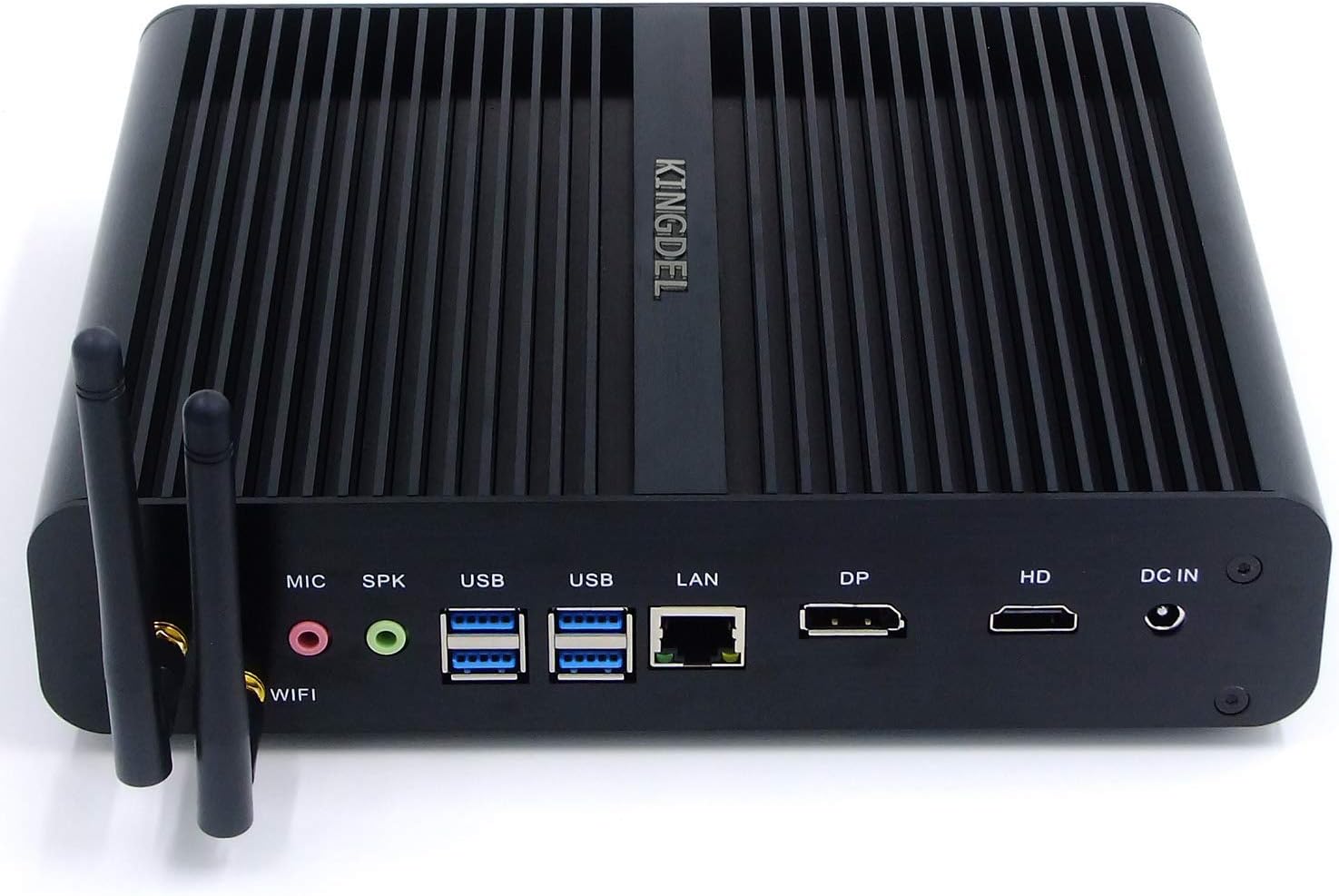 KINGDELNC860 Powerful Mini PC, Fanless Desktop Computer, i7 8th Gen. 4 Cores CPU, 16GB DDR4 RAM, 256GB SSD+1TB HDD, 4K 4096x2304, HD Port, DP, Full Metal Case