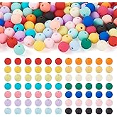 Elecrelive 191 pcs 8 mm Round Acrylic Silicone Beads for Jewelry Making Rubberized Style Acrylic Beads Colorful Matte Plastic Beads Rubber Spacer Beads for Bracelet Necklaces Keychain Making