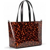 Klyyo Clyro Tortoiseshell Tote Bag for Women, Shoulder Handbag with Zip | 15.94 x 10.83 x 4.92 inch provides room for phones, wallets and essentials, PVC suitable for beach, travel, shopping and work