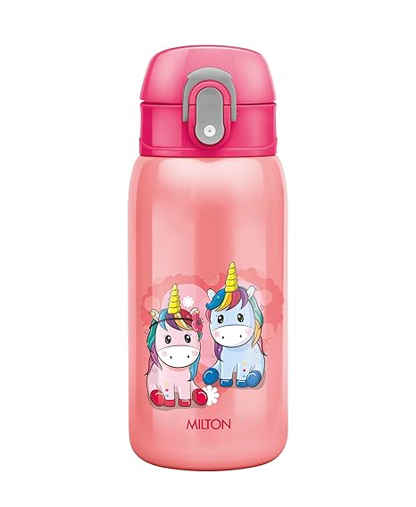 Milton Jolly 375 Thermosteel Kids Water Bottle, 300 ml, Pink
