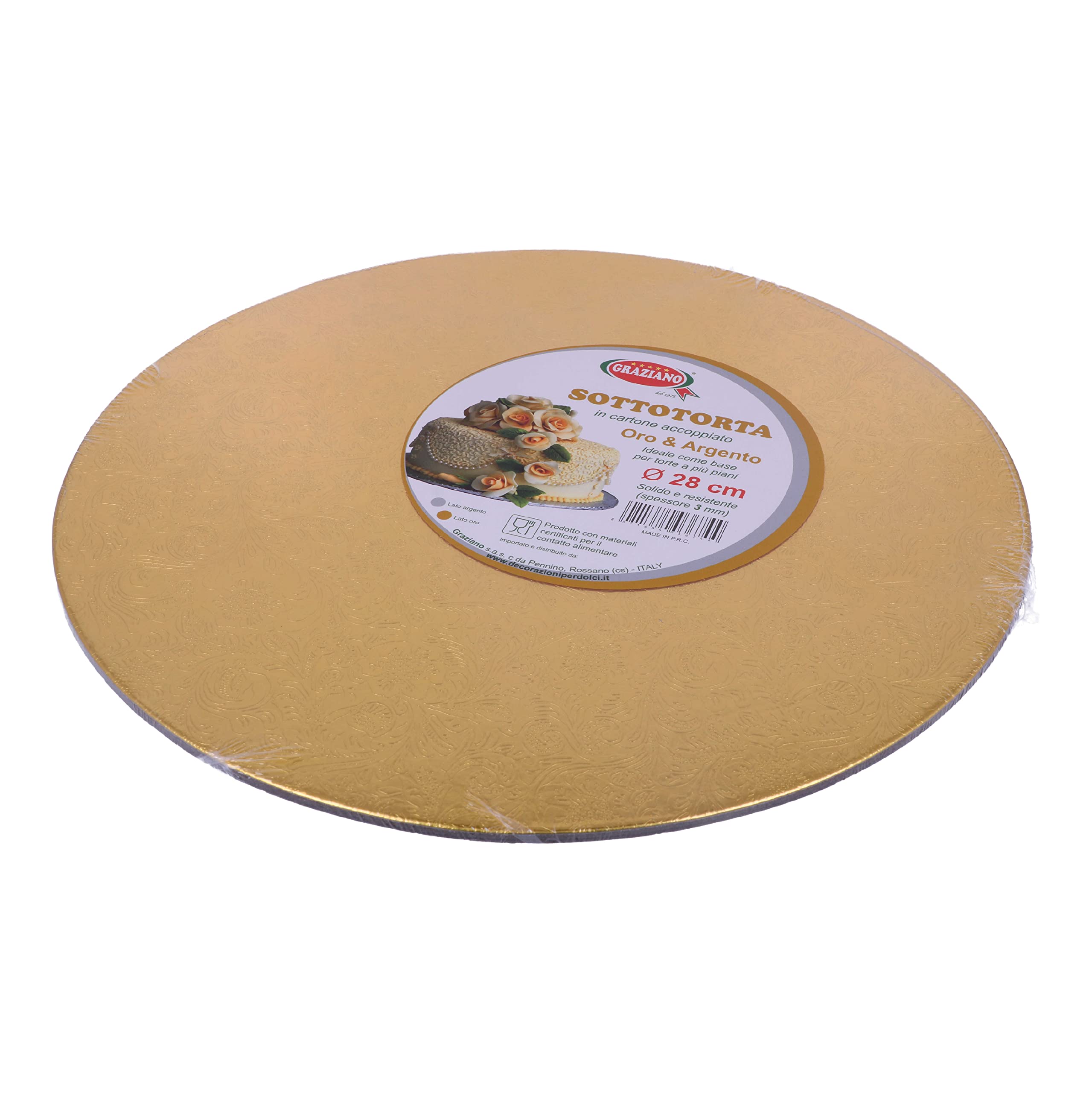 Graziano 3444 Cake Tray 28cm Gold