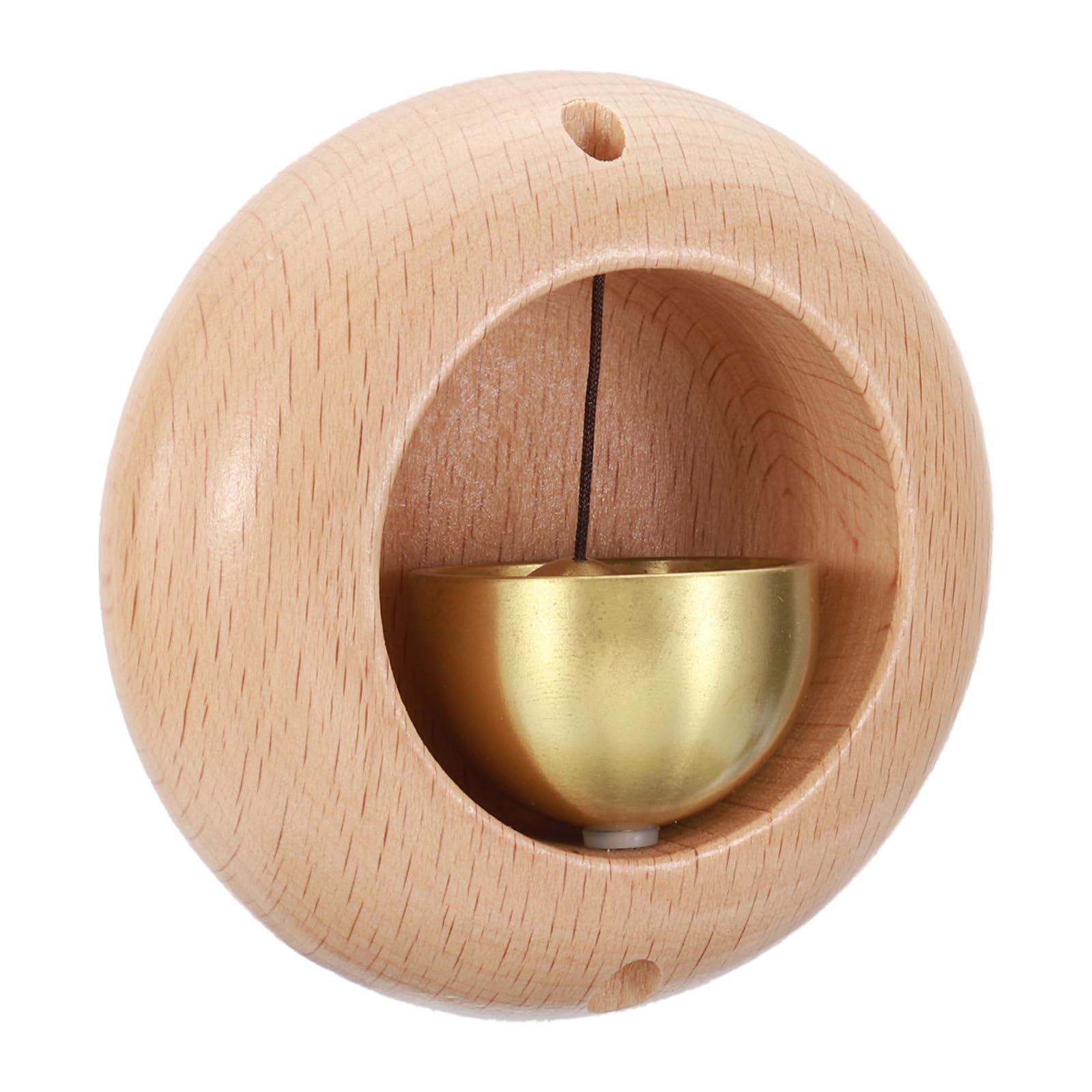 PATIKIL Magnetic Shopkeepers Bell for Door Opening, Woodybeing Door Chime for Business Office Ornaments Hanging Decoration Entrance Fridge Sticker Beech (Round Egg)
